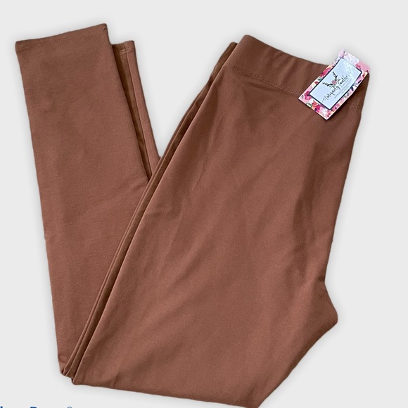 NWT Mud Pie Brown Faux Suede Pants Leggings size M - Picture 6 of 8
